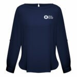 S828LL - Ladies Madison Long Sleeve Boatneck Blouse - Navy - 6