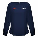 S828LL - Ladies Madison Long Sleeve Boatneck Blouse - Navy Albury CBD - 6